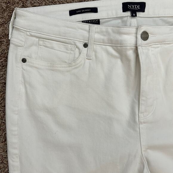 NYDJ Ami Skinny Pants Lift Tuck Technology Optic White Size 16 Summer Shaping - Picture 3 of 11